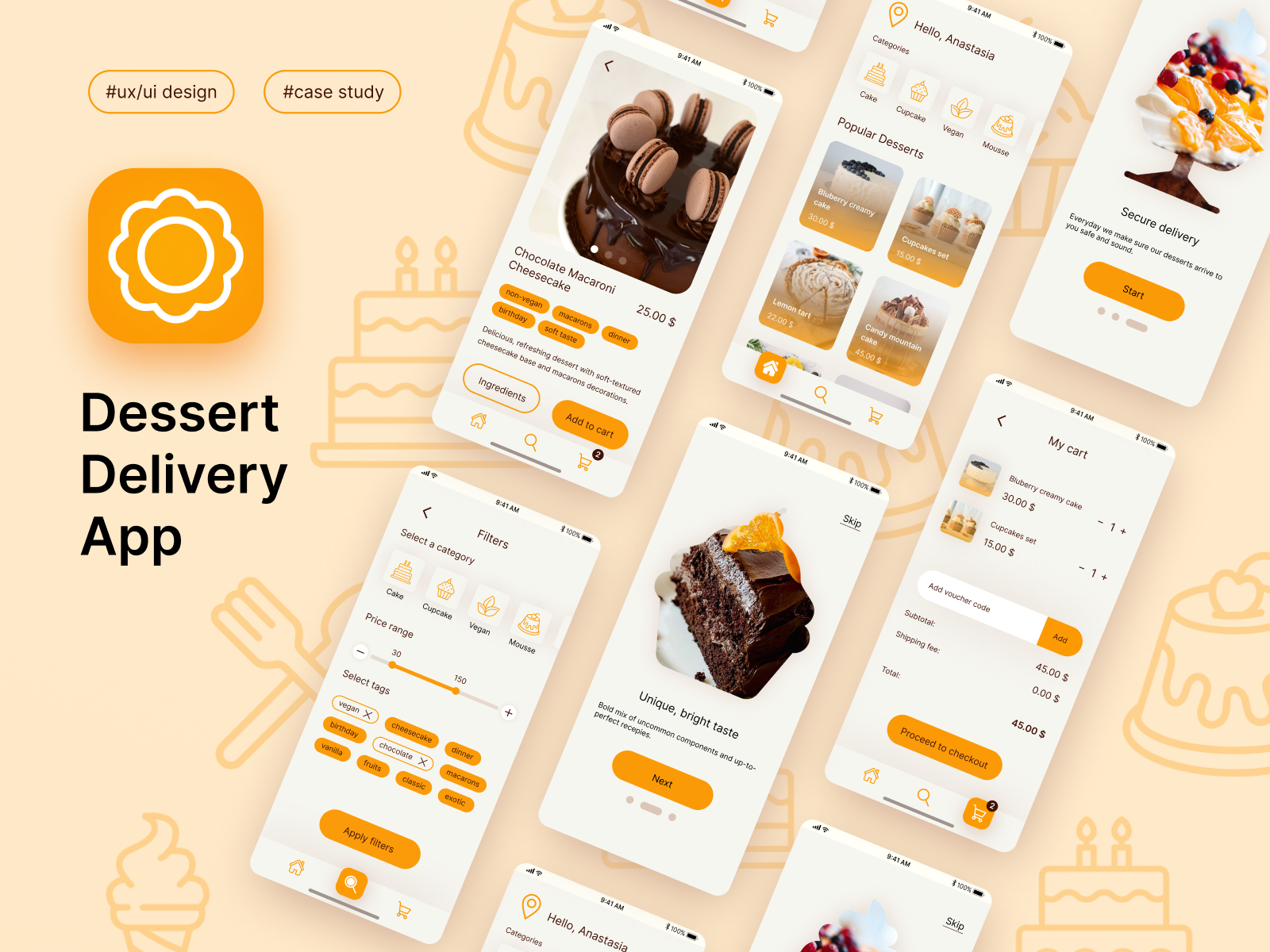 Dessert Delivery Mobile App by Anastasiia on Dribbble