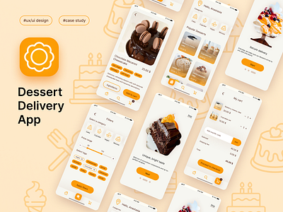 Dessert Delivery Mobile App app illustration mobile ui ux vector