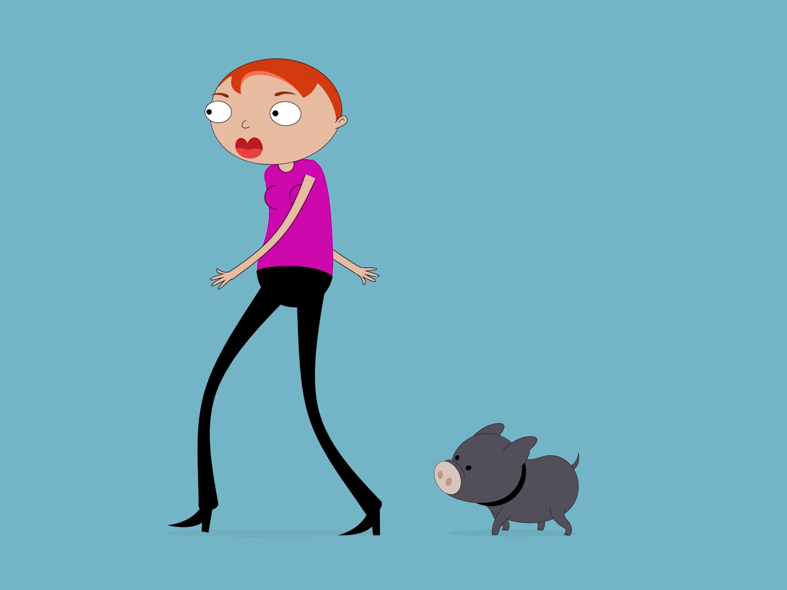 Milla and Pig Ho Chi Minh animation design illustration motion graphics