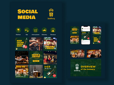 Social media beer pub branding design graphic design