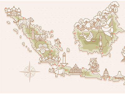 Map of Indonesia - for Logbook animation design gif icon icons illustration indonesia landmark map travel vector