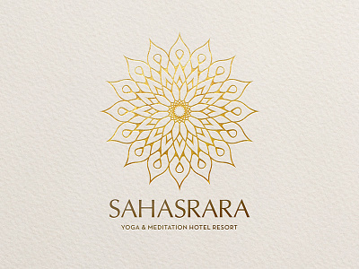 Sahasrara Resort Logo branding chakra design hotel identity logo lotus mandala petal resort vector yoga