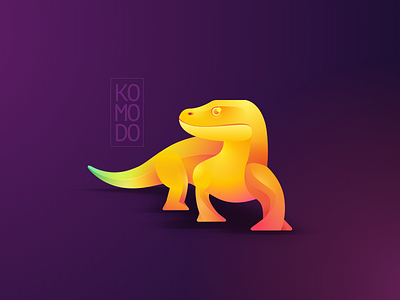 Komodo animal dragon gradient illustration komodo soft vector