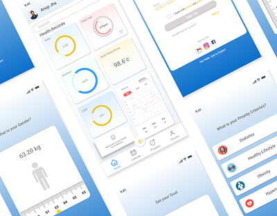 Health Care system app design design system experience design figma graphic design health care app interface interface design mockups product design system ui