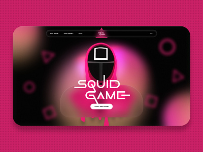 Squid game web design blur design game gradient graphic design illustration landing squid squid game squidgame ui ux vector web web design website