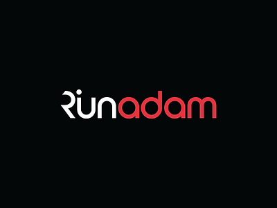 Runadam - Branding black branding fitness gym logo run runadam typography white
