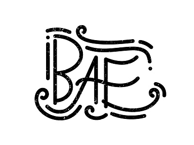 Bae - Typography bae handdrawn illustrator pen tool typography