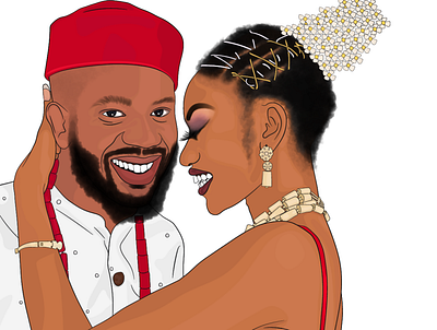 Wedding Couple africa african animation character design comic couple design illustration nigeria portrait traditional wedding