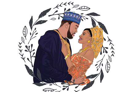 Anthony & Chinny Wedding Illustration africa african animation character design comic design illustration nigeria nigerian traditional wedding
