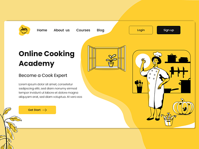 Daily UI #3- Landing Page academy branding challenge cook graphic design landing page logo ui uiux web design