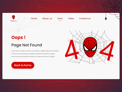 Daily UI #8- 404 page 404 challenge design error page spider man ui ui challenge uiux