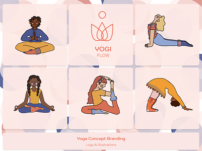 Family Focused Yoga Branding branding children color design family graphic design ill illustration inclusive kids logo ui yoga
