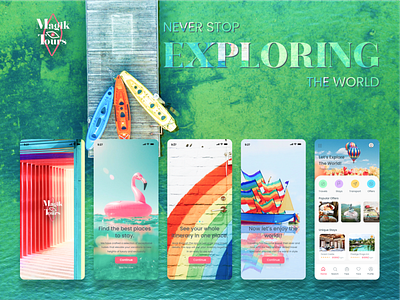 Magik Tours: Travel App Concept app branding color design graphic design illustration logo opentowork photography travel typography ui ux