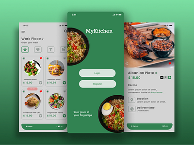 MyKitchen app branding design food illustration kitchen ui