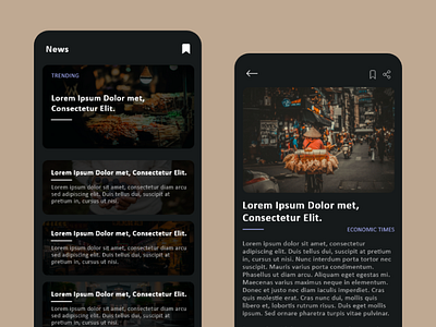 News and Blog Application app design news app ui ux