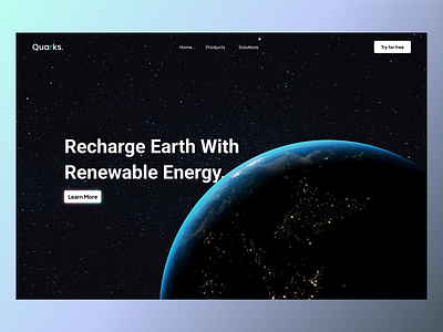 Renewable Energy Landing Page 3d adobe animation app branding design graphic design illustration logo ui ux vector
