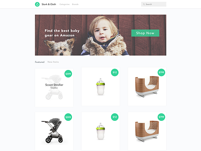 A Curated Amazon Baby Store Concept amazon baby curated design web design
