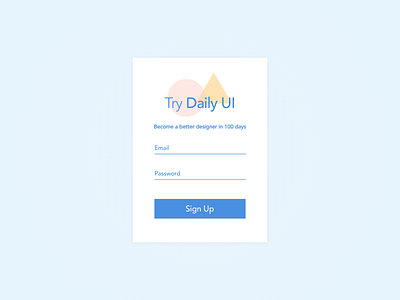 Day 1: Daily UI - Sign Up Page dailyui design sign up ui