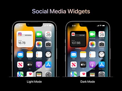 Social Media Widgets apple card design illustration ui ux