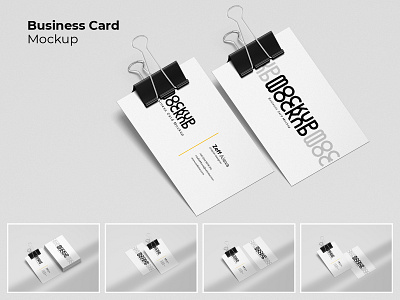 Business Card Mockup With Paper Clip