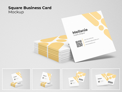 Square Business Card Mockup