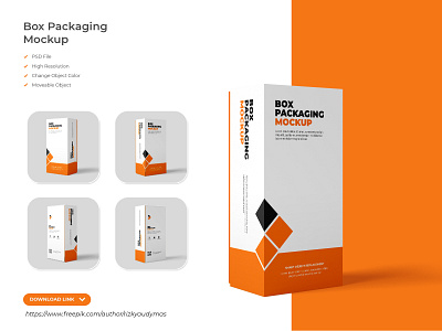 Box Packaging Mockup box box packaging brand branding business company corporate design illustration mock mockup packaging phone box