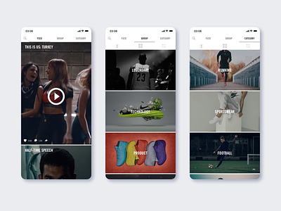 #1.2 Nike | NIKEWAY: Social Networking in Workplace application basketball branding clean design design app football ios marketing minimal mobile nike responsive sketch soccer social network sports ui ux youtube