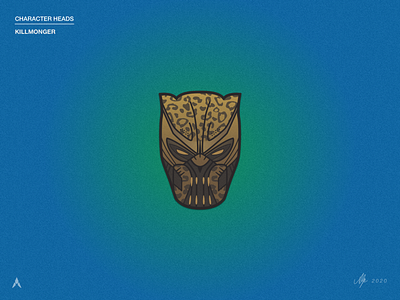 #2.2 Character Heads | Marvel: Killmonger africa avenger black panther blacklivesmatter captainamerica chadwick boseman clean design hulk illustration iron man killmonger marvel marvelcomics minimal sketch thor vector wakanda