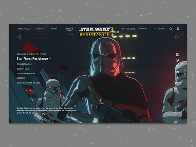 #1.4 Shots for Practice | Star Wars: Resistance animation app branding clean design illustration landing page minimal movie redesign resistance responsive sketch star wars typography ui ux web website