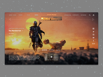 #1.5 Shots for Practice | Star Wars: The Mandalorian branding clean design disney illustration landing landing page minimal movie redesign responsive sketch star wars the mandalorian tv series ui ux web website