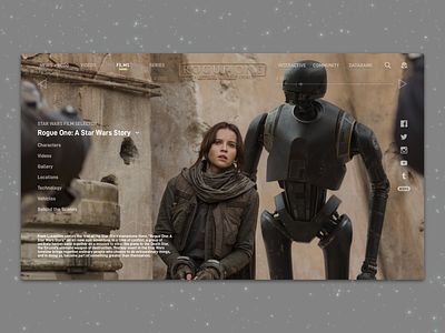 #1.9 Shots for Practice | Rogue One: A Star Wars Story branding clean design landing landing page landscape minimal redesign responsive rogue one sketch star wars ui ux web website