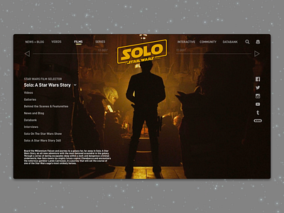 #1.11 Shots for Practice | Solo: A Star Wars Story branding clean design landing landing page minimal movie responsive sketch solo star wars ui ux web website