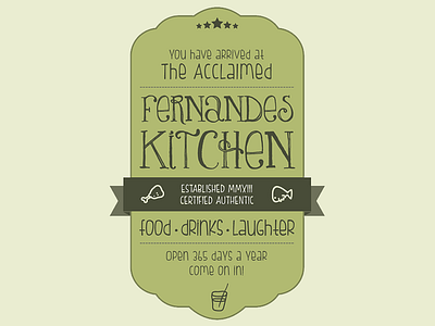 The Fernandes Kitchen food handdrawn kitchen poster typography