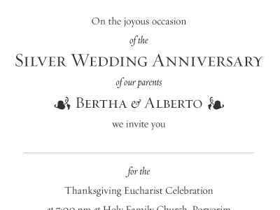 Anniversary Invitation anniversary old style requiem typography wedding