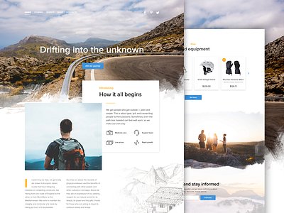 Hiking Journeys Concept concept fireart fireart studio hiking main page ui ux web