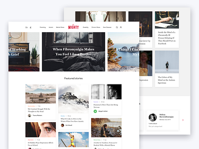 The Mighty website blog concept fireart fireart studio main page the mighty ui ux web