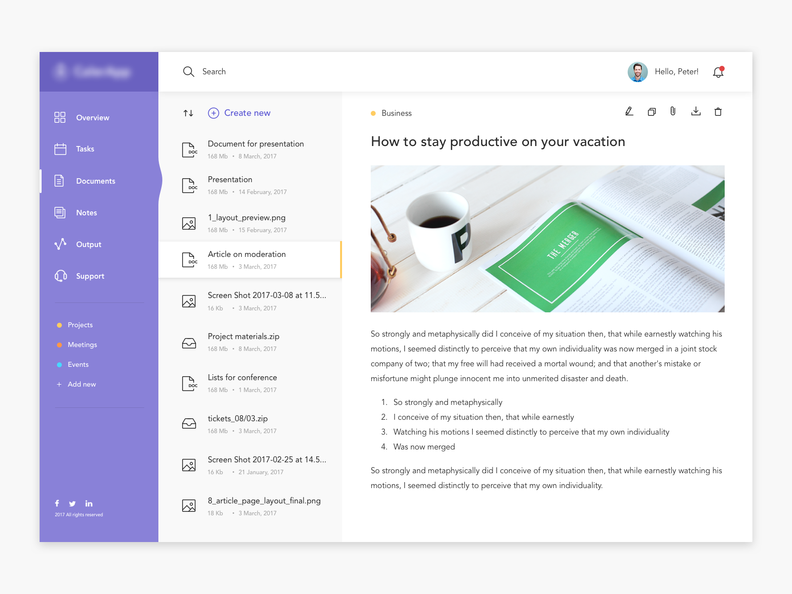 Dribbble - documents_page.png by Valeria Rimkevich