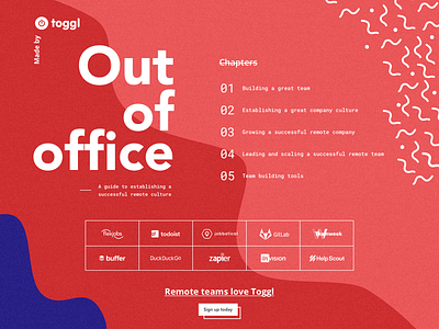 Toggl blog page fireart fireart studio main page red toggl ui ux