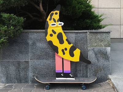 Banana Man cardboard character character design craft fireart studio illustration skateboard
