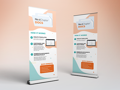 NextChapter - Retractable Banner backdrop banner brand design branding collateral collateral material conference coumba coumba win coumbawin graphic design illustration nextchapter press rollup