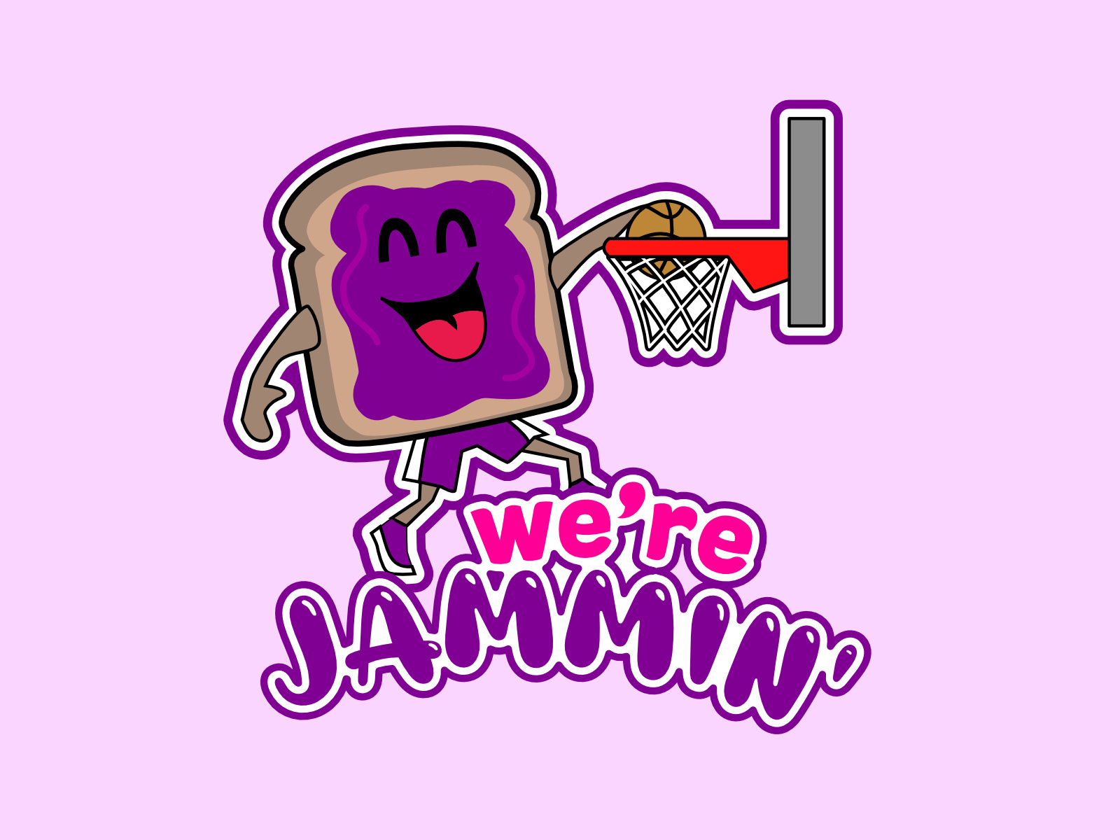 We're Jammin' Basketball Logo by John J Mohrbacher on Dribbble