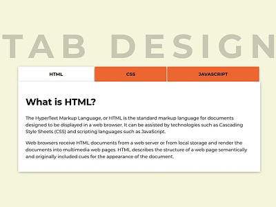 Responsive CSS Tab Design css css for beginners css tabs css3 frontend html html5 webdesign