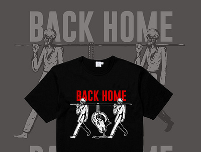 Back Home artwork branding hand drawn heavy metal illustration merchandise punk scary skull t shrit design
