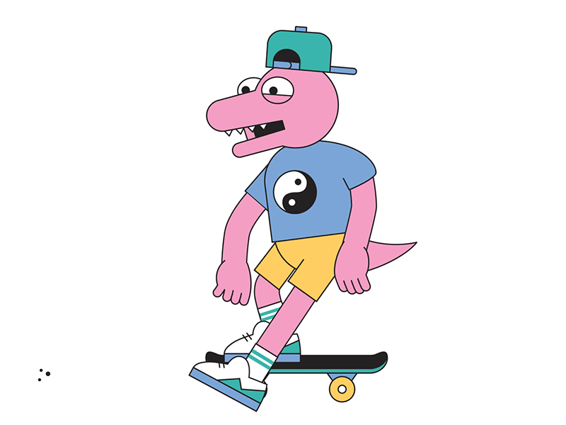 Dino skate dude