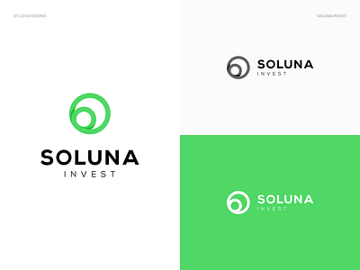 Soluna Invest Logotype branding clean design eco ecology energy flat greenenergy light logo logodesign logotype vector white
