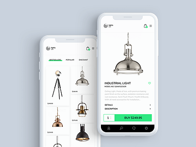 E-Commerce App addcard app basket industrial interface lights mobile order store ui ux