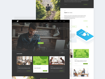 Wings Blog Page black white clean design flat homepage landing page layout ui ux website