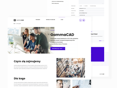 GammaCad About Us & Support Subpage Redesign about us clean design light people photo support ui ux website white