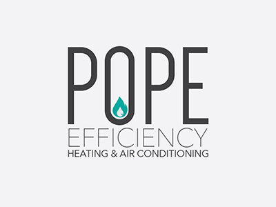 Pope Efficiency Logo Design air conditioning heating logo design smart controls