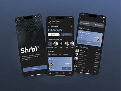 Calculate and split the bill - mobile app design